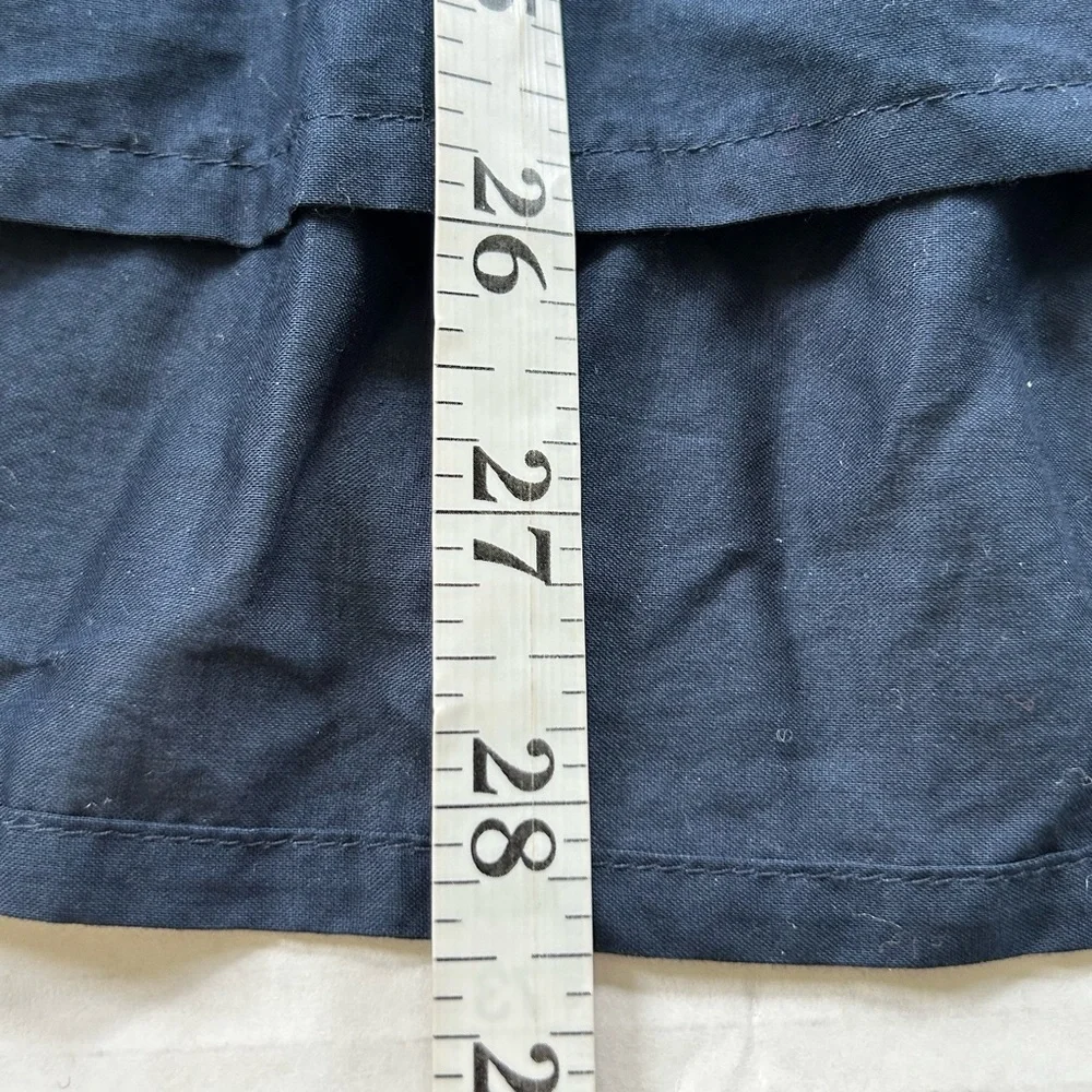 Merlette V front /V back tiered navy blue 100% cotton blouse sz M/L ?